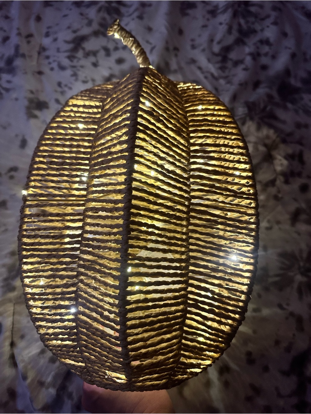 Celebrate Together Fall LED Woven Pumpkin Table Decor